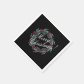 メリークリスマススクリプトかわいらしフェスティバル スタンダードカクテルナプキン (角)