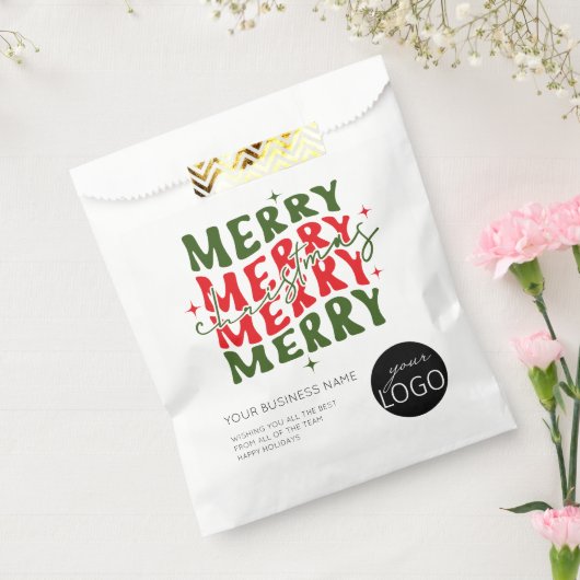 メリークリスマススクリプトのビジネスロゴ フェイバーバッグ (封をした状態)