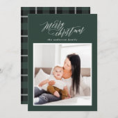 メリークリスマススクリプトの休日1枚の写真カード シーズンカード (正面/裏面)