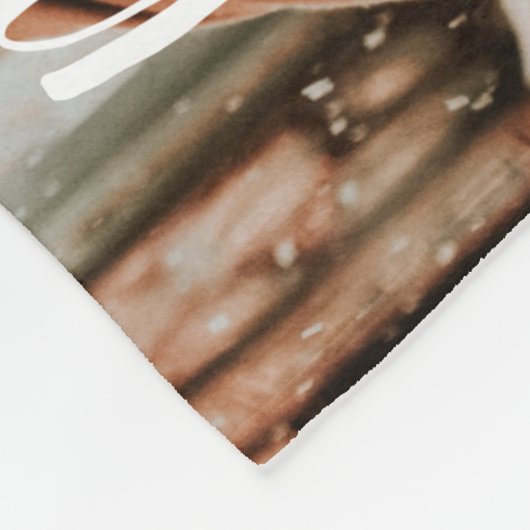 メリークリスマススクリプトの写真 フリースブランケット (角)