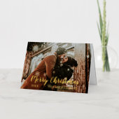 メリークリスマススクリプトの写真 箔シーズンカード (正面)