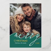 メリークリスマススクリプトの写真 箔シーズンカード (正面)