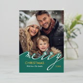 メリークリスマススクリプトの写真 箔シーズンカード (立ち正面)