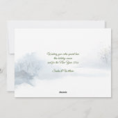 メリークリスマススクリプトウィンターキツネカップルの写真ホール シーズンカード (裏面)