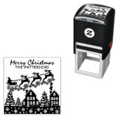 メリークリスマススクリプトウィンターホリデーズ名前をカスタムする セルフインキングスタンプ (インサイチュ)