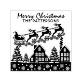 メリークリスマススクリプトウィンターホリデーズ名前をカスタムする セルフインキングスタンプ (デザイン)