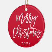 メリークリスマススクリプトカスタムのカラーフォト セラミックオーナメント (左)