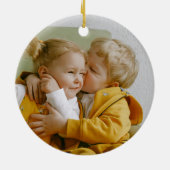 メリークリスマススクリプトカスタムのカラーフォト セラミックオーナメント (裏面)