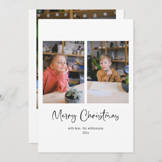 メリークリスマススクリプトカスタムメッセージ3枚の写真 シーズンカード (正面/裏面)