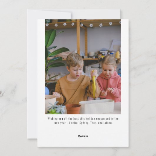 メリークリスマススクリプトカスタムメッセージ3枚の写真 シーズンカード (裏面)