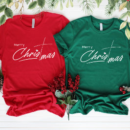 メリークリスマススクリプトクリスクロスダイヤモンド Tシャツ