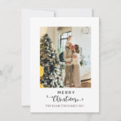 メリークリスマススクリプトグリーンイエロープレイド写真 シーズンカード (正面)