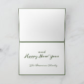 メリークリスマススクリプトグリーンシンプルモダン休日 シーズンカード (内部)