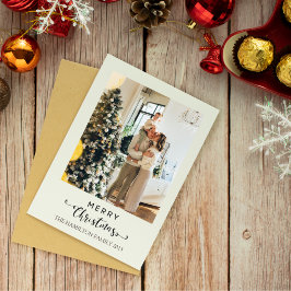 メリークリスマススクリプトグリーンプレイドタータンチェック写真 シーズンカード