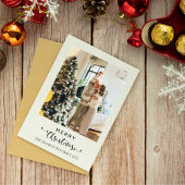 メリークリスマススクリプトグリーンプレイドタータンチェック写真 シーズンカード