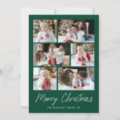 メリークリスマススクリプトグリーン6フォトコラージュ シーズンカード (正面)