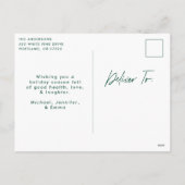 メリークリスマススクリプトグリーン6フォトコラージュ シーズンポストカード (裏面)