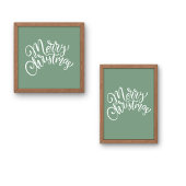 メリークリスマススクリプトグリーン ポスター