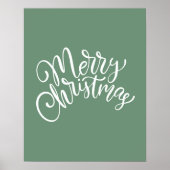メリークリスマススクリプトグリーン ポスター (正面)