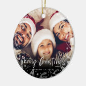 メリークリスマススクリプトコピーフォトセラミックオーナメント セラミックオーナメント (左)