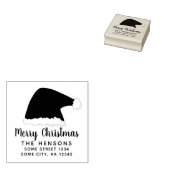 メリークリスマススクリプトサンタハットファミリーアドレス ラバースタンプ (押印)