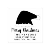 メリークリスマススクリプトサンタハットファミリーアドレス ラバースタンプ (インプリント)