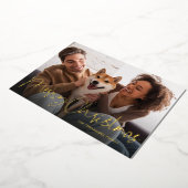 メリークリスマススクリプトシンプルおもしろい1枚赤 箔シーズンカード (回転した状態)