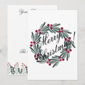 メリークリスマススクリプトシンプルキュートフェスティバル シーズンカード (正面/裏面)