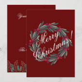 メリークリスマススクリプトシンプルキュートフェスティバル シーズンカード (正面/裏面)