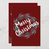 メリークリスマススクリプトシンプルホリデーカード シーズンカード (正面/裏面)