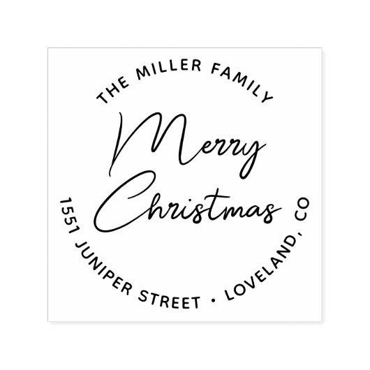 メリークリスマススクリプトシンプル差出人住所 セルフインキングスタンプ (デザイン)