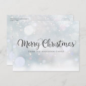 メリークリスマススクリプトスノーフレークスオフィスホリデー 案内ポストカード (正面/裏面)