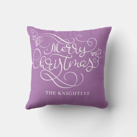 メリークリスマススクリプトタイポグラフィあなたの色 クッション (裏面)
