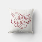 メリークリスマススクリプトタイポグラフィあなたの色 クッション (正面)