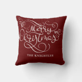 メリークリスマススクリプトタイポグラフィあなたの色 クッション (裏面)