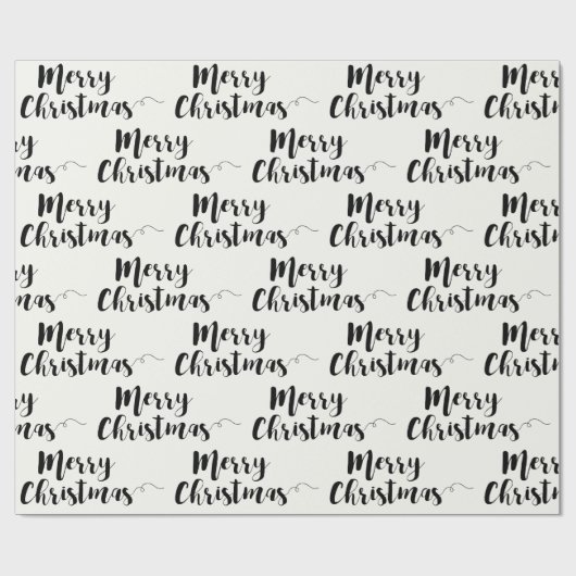 メリークリスマススクリプトタイポグラフィラッピング紙 ラッピングペーパー (フラット)