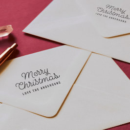 メリークリスマススクリプトタイポグラフィ名 セルフインキングスタンプ