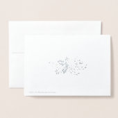 メリークリスマススクリプトデザインホリデーカード 箔カード (裏面封筒付き)