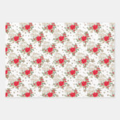 メリークリスマススクリプトナツクラッカーフェスティバルパターン ラッピングペーパーシート (正面3)