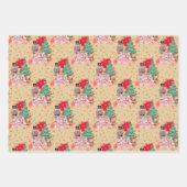 メリークリスマススクリプトナツクラッカーフェスティバルパターン ラッピングペーパーシート (正面2)