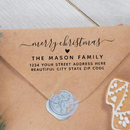 メリークリスマススクリプトハート差出人住所 セルフインキングスタンプ