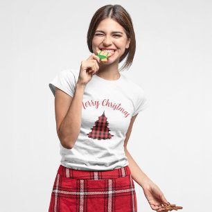 メリークリスマススクリプトバッファローチェック Tシャツ