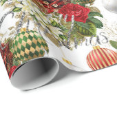 メリークリスマススクリプトバラレッドグレーマーブルピンク ラッピングペーパー (ロールコーナー)