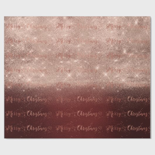 メリークリスマススクリプトバラ金ゴールドブグラデーションルガンディ ラッピングペーパー (フラット)