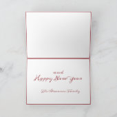 メリークリスマススクリプトピンクシンプルクのモダン休日 シーズンカード (内部)