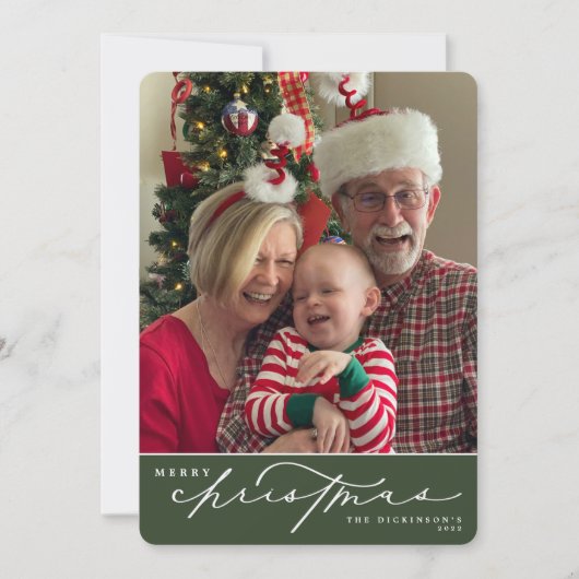 メリークリスマススクリプトファミリークリスマスカード シーズンカード (正面)