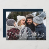 メリークリスマススクリプトファミリーニュースレターnavy blue シーズンカード (正面/裏面)