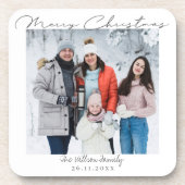 メリークリスマススクリプトファミリーフォトクリスマス コースター (正面)