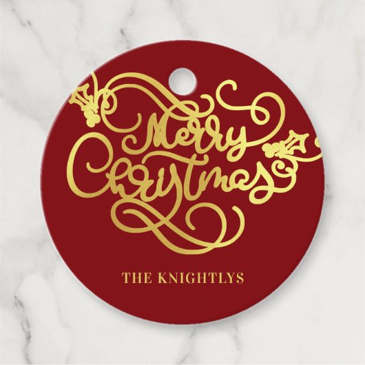 メリークリスマススクリプトフェイク金ゴールドあなたの色 フェイバータグ (正面)