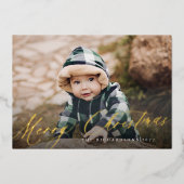 メリークリスマススクリプトフォイルのホリデーカード 箔シーズンカード (正面)